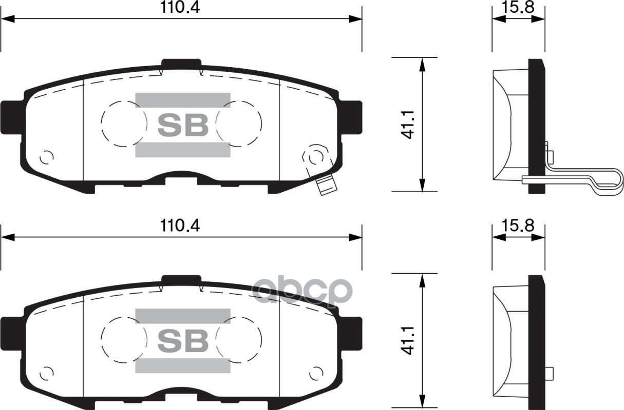 Колодки задние SANGSIN BRAKE SP1520